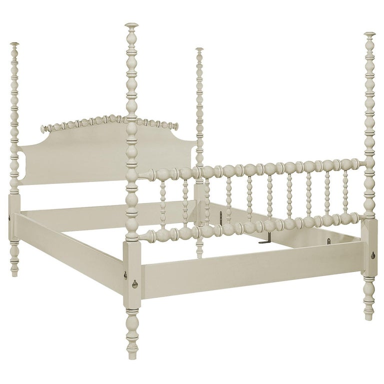 Taupe Painted Maple Elegant Spool Turned Bed with Spool Turned Blanket ...