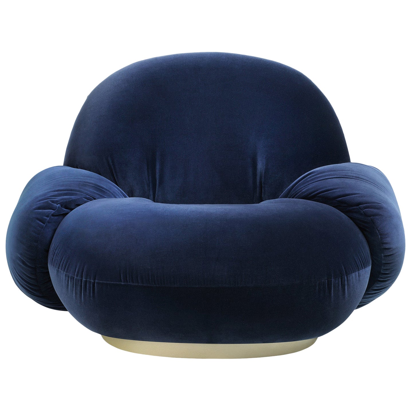 Pierre Paulin Pearl Gold Painted Wood Fixed Base Pacha Lounge Chair For