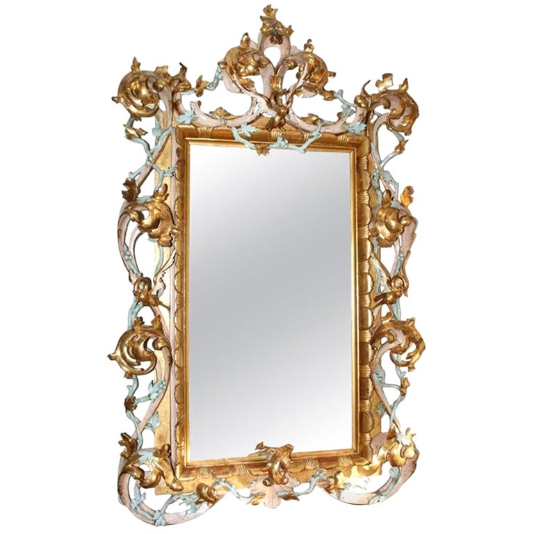 Oversized Large Antique Wall Mirror with Bow Accent at 1stDibs