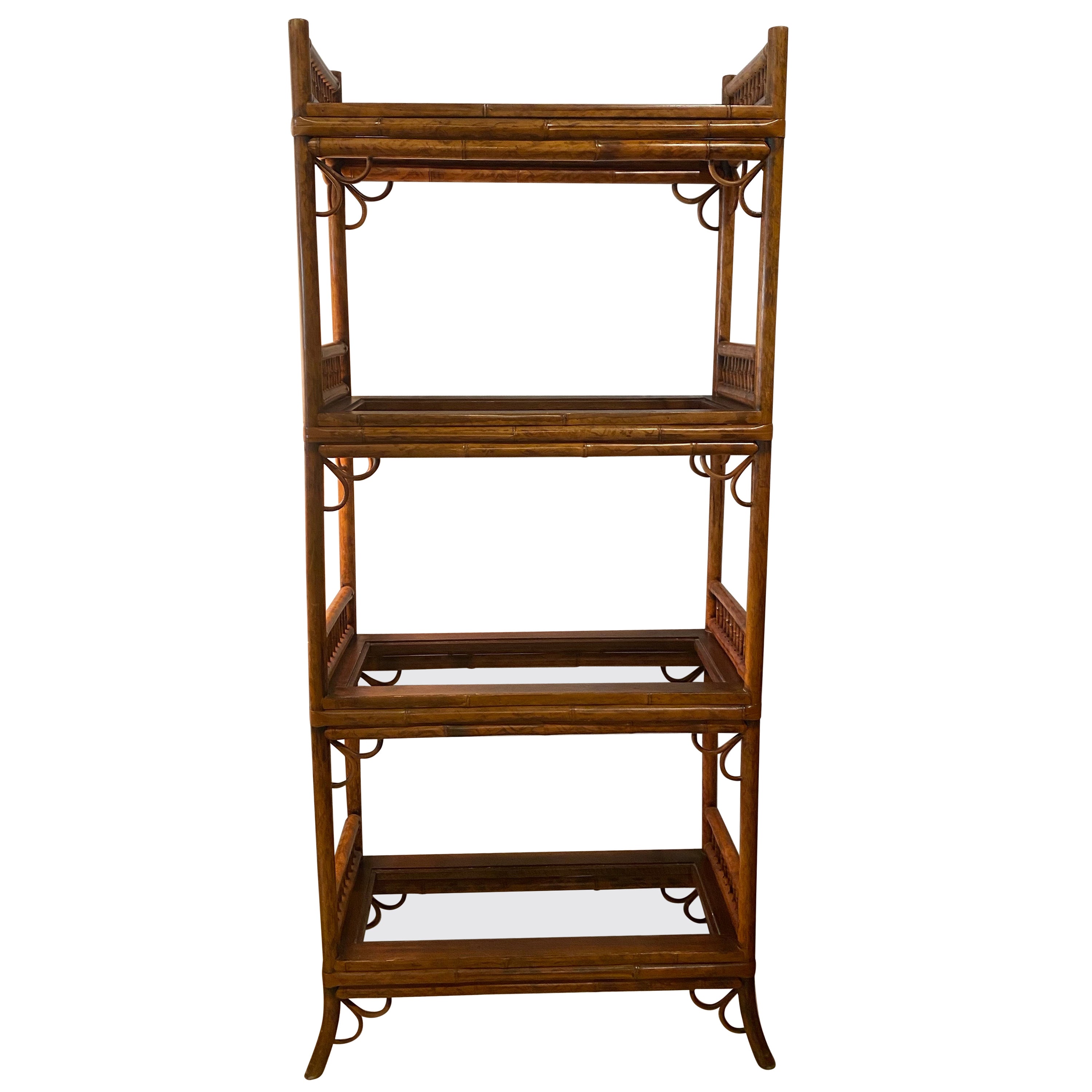 Vintage Bamboo Style Etagere For Sale at 1stDibs