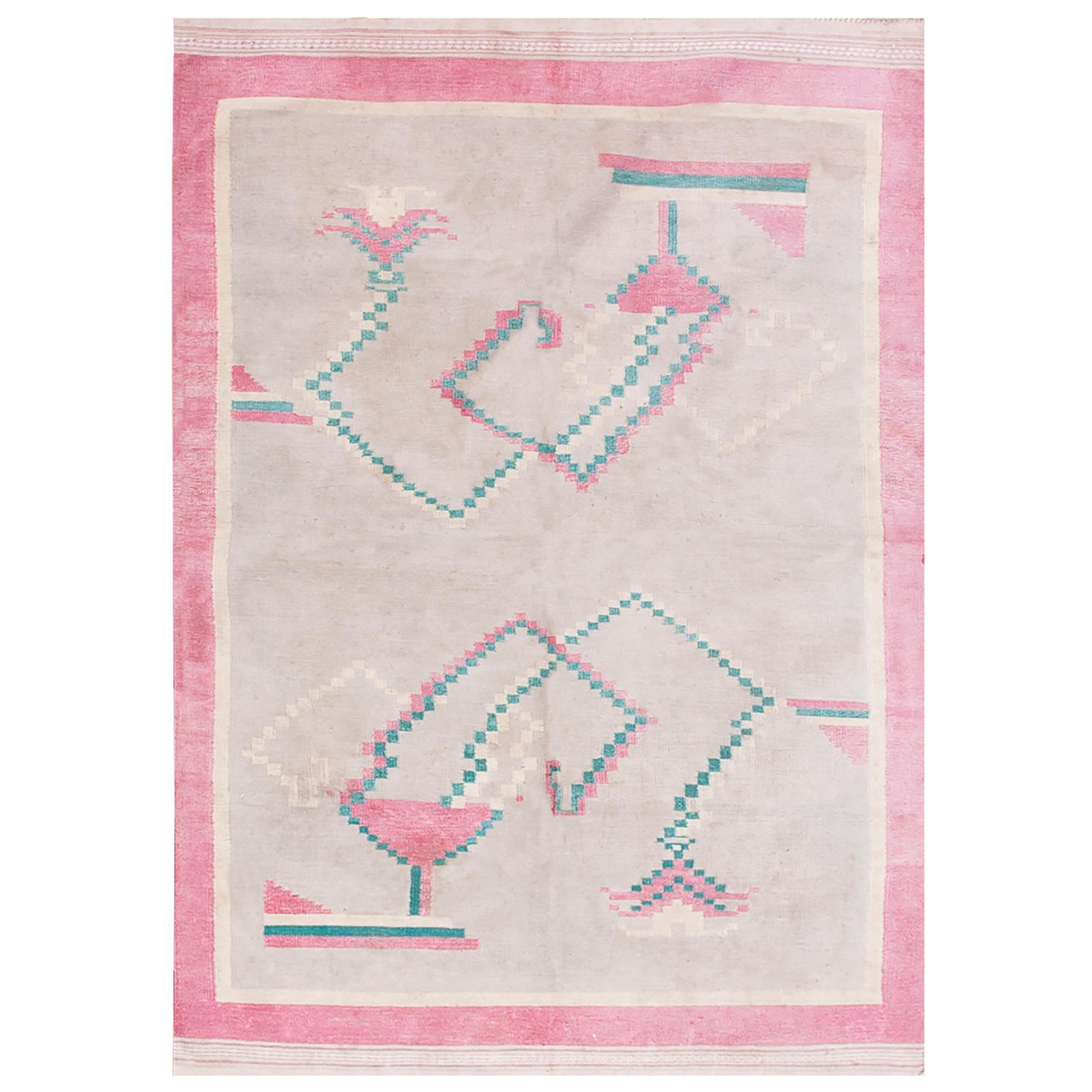 Indischer Dhurrie-Teppich aus Baumwolle des frühen 20. Jahrhunderts ( 4'5" x 6'5" - 135 x 196) im Angebot
