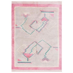 Indischer Dhurrie-Teppich aus Baumwolle des frühen 20. Jahrhunderts ( 4'5" x 6'5" - 135 x 196)