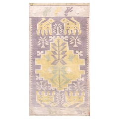 Indischer Dhurrie-Teppich aus Baumwolle des frühen 20. Jahrhunderts ( 3'6" x 6'9" -  107 x 206 )