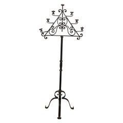 Wrought Iron Floor Lamp with 7 Lights, French, Circa 1940