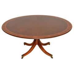 Antique Regency Style Inlaid Mahogany Tillman Dining Table