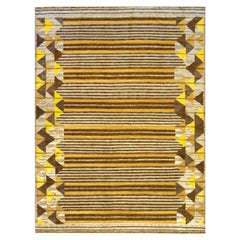 Wool with Silk Accents Swedish Inspired Handwoven Rug