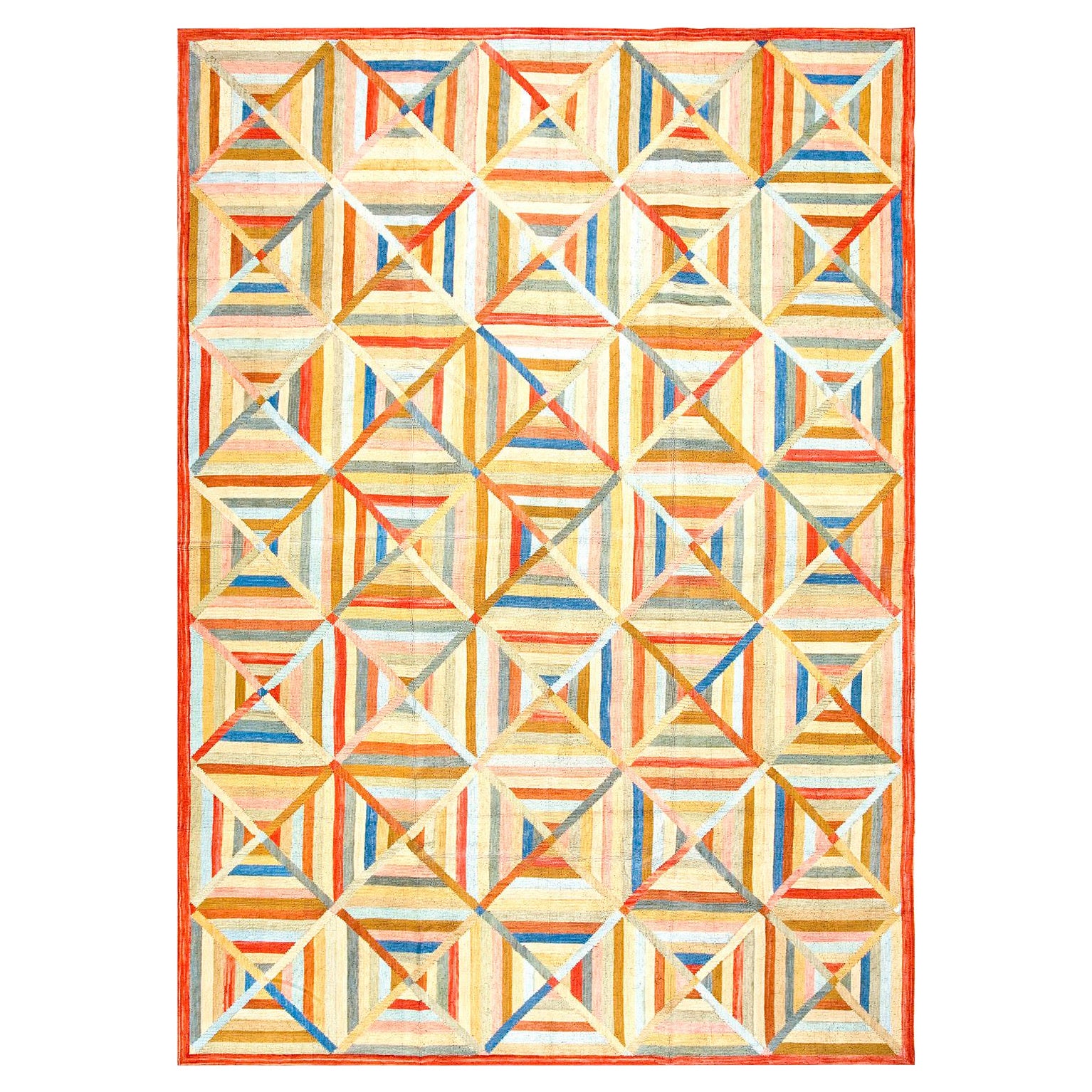 Contemporary Handmade Cotton Hooked Rug ( 6' x 9' - 183 x 274cm ) For Sale