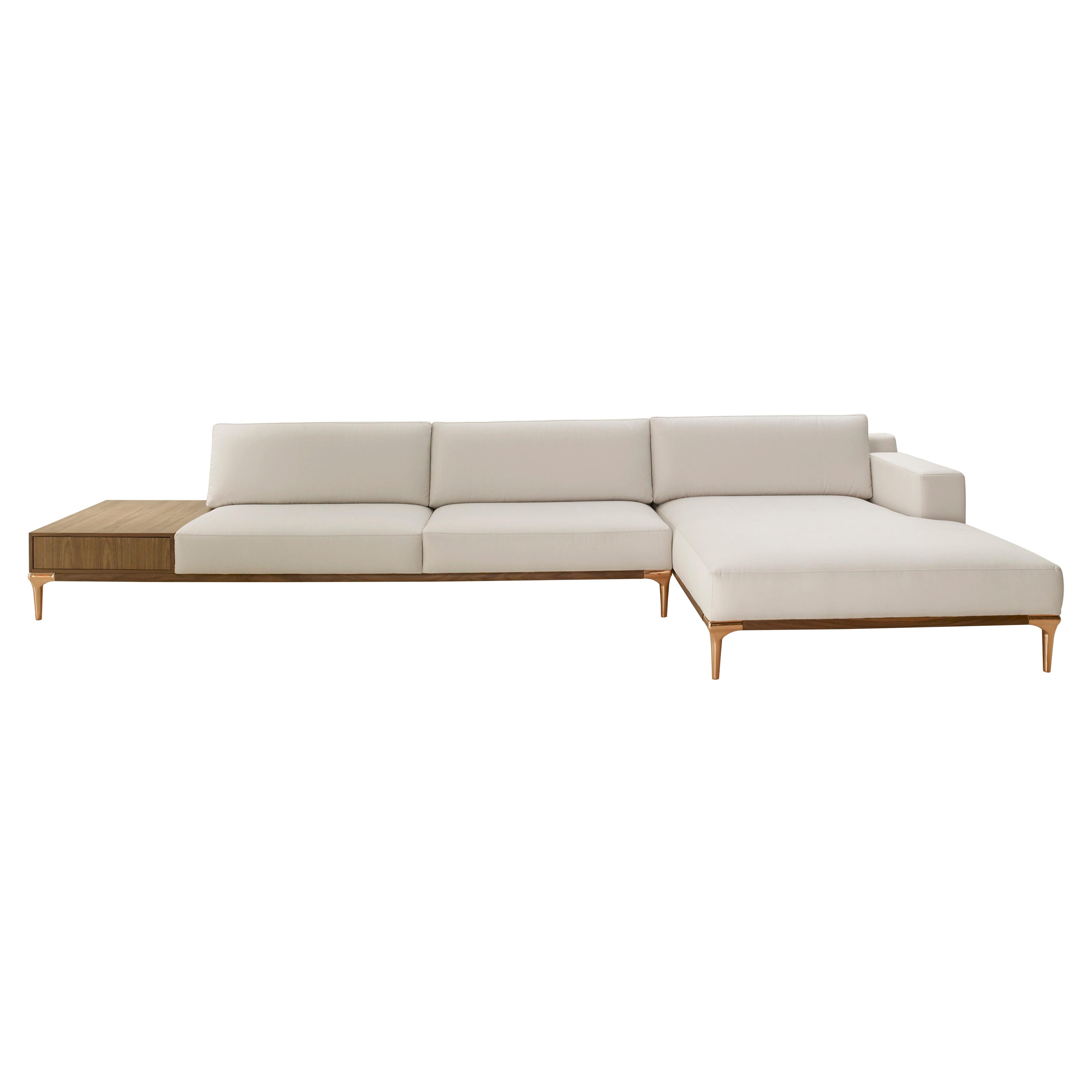 Upholstery Fabric, Wood Sidetable, Sectional Sofa Nixon