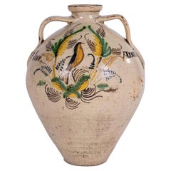 19th Century Spanish Puente del Arzobispo Glazed Ceramic Jar