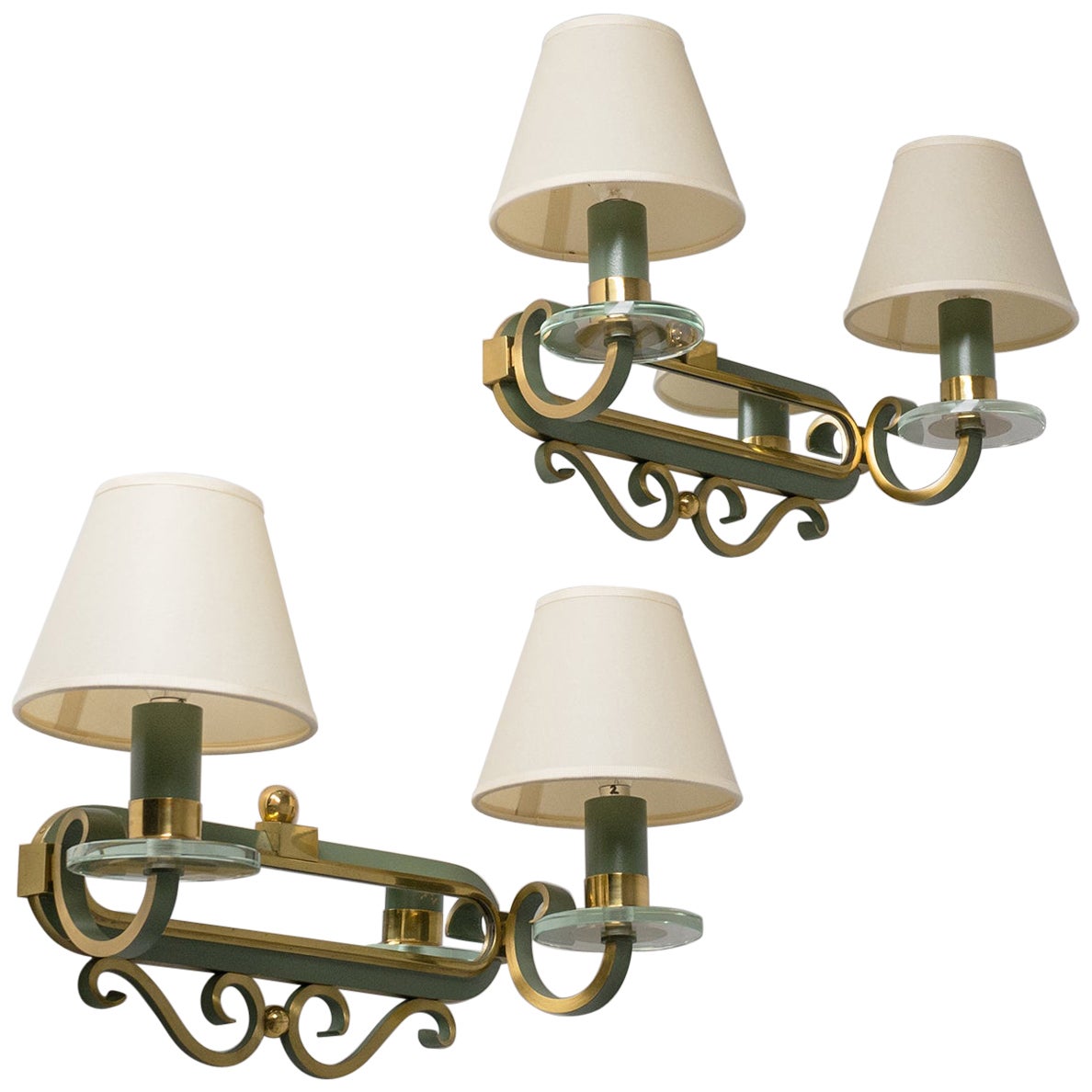 Art Deco, Outdoor Wall Light in Patinated Copper and Glass, Scandinavia