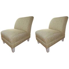 Pair of Slipper Chairs, Custom for Pamela Lerner Antiques