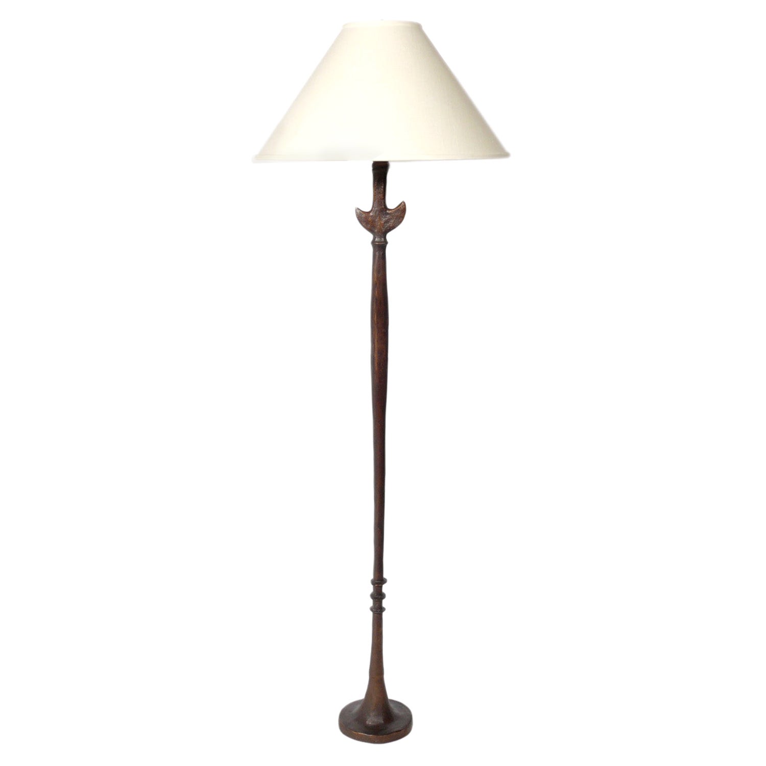 Massive Sculptural Organic Modern Wood Floor Lamp For Sale at 1stDibs