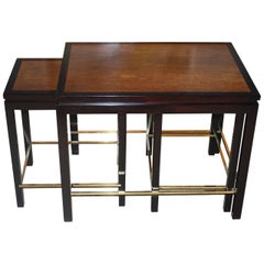 Edward Wormley Set of Three Walnut Nesting or Side Tables