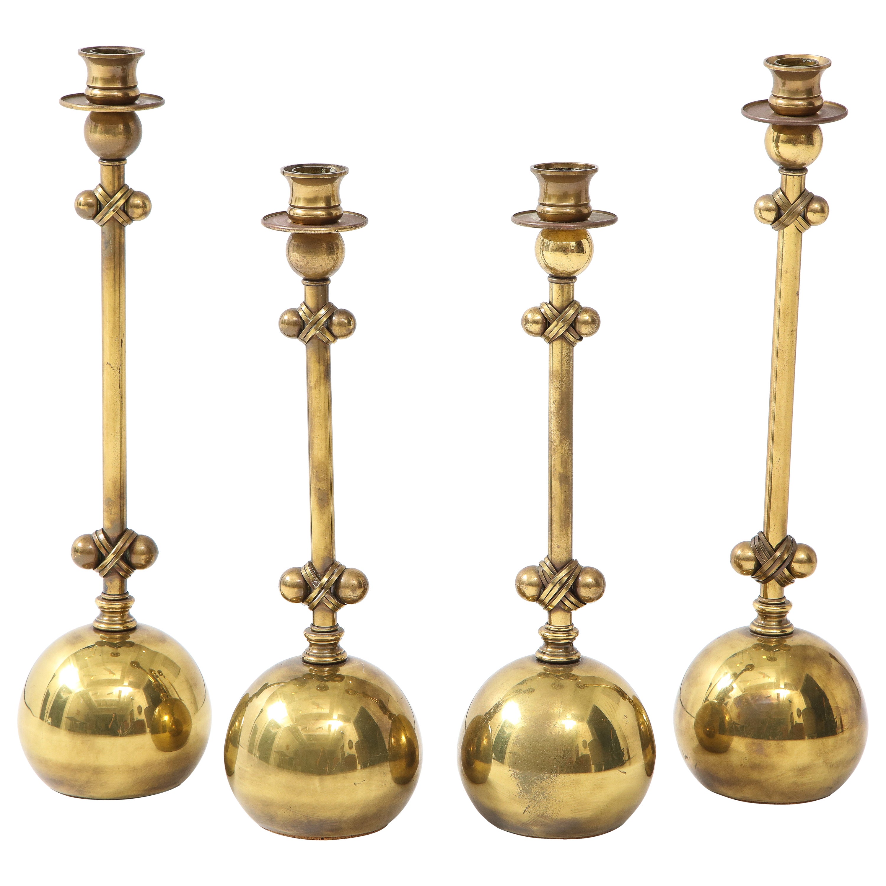 Extra Large Vintage Chapman Brass Hurricane Style Candleholder at 1stDibs