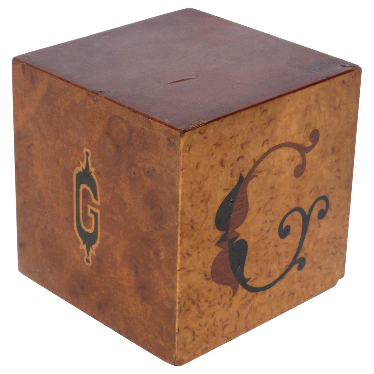 Andrew Szoeke Monogram "G" Cube or Paperweight For Sale