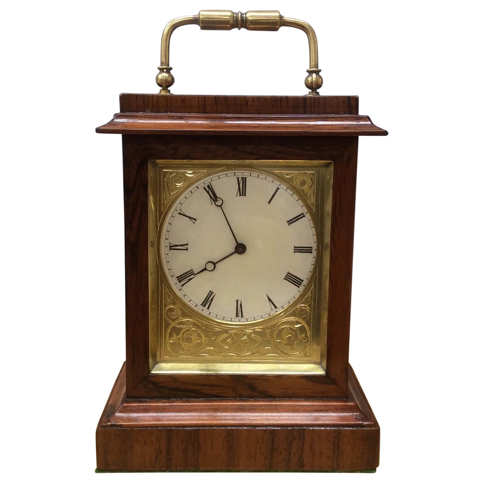 Victorian Miniature Mahogany Mantel Clock by Maple and Co, Paris For Sale at 1stDibs