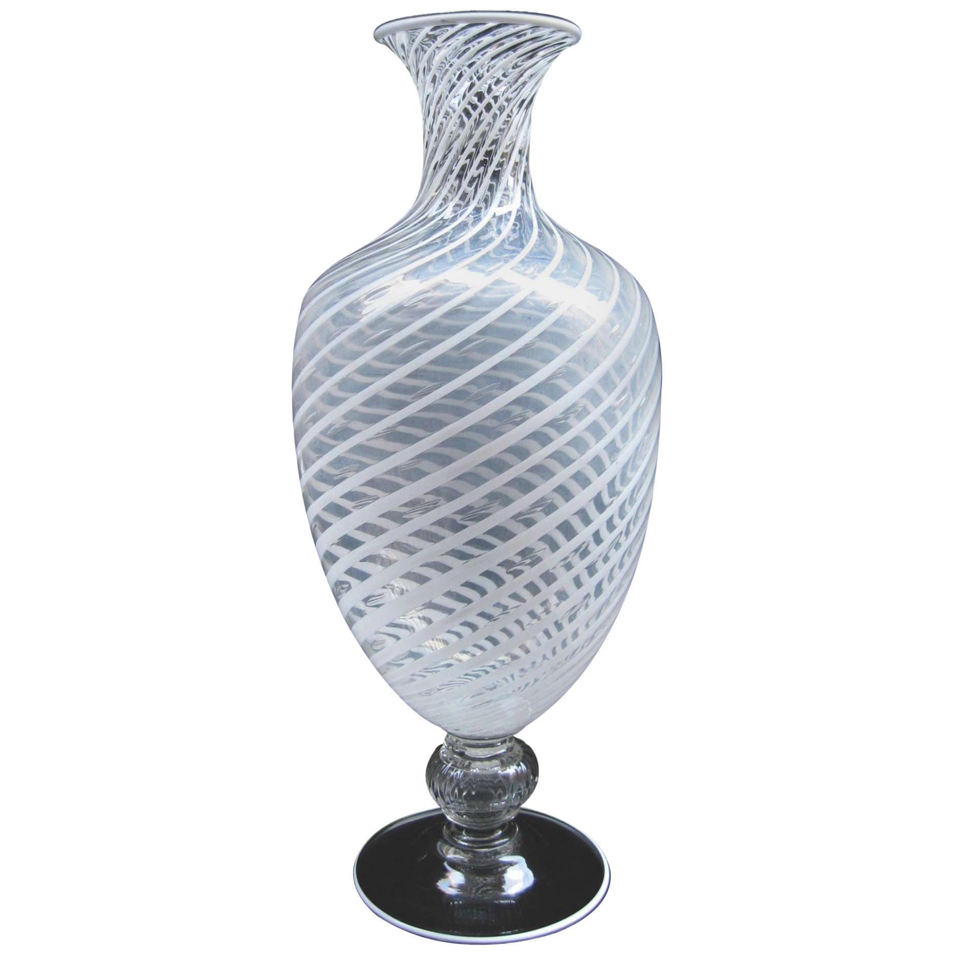 Venini Veronese Glass Vase in Red and Crystal by Vittorio Zecchin For