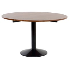 Franco Albini TL30 Round Table in Metal and Wood for Poggi Pavia 1950s Italy