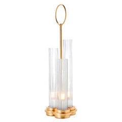 Contemporary 3-diffuser Gold Table Lamp