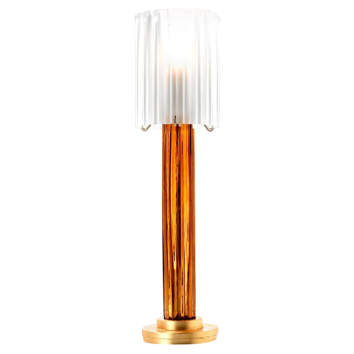 Contemporary Brown and Gold Table Lamp For Sale