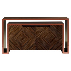 Duplo U Contemporary and Customizable Sideboard in Peach Lacquer 