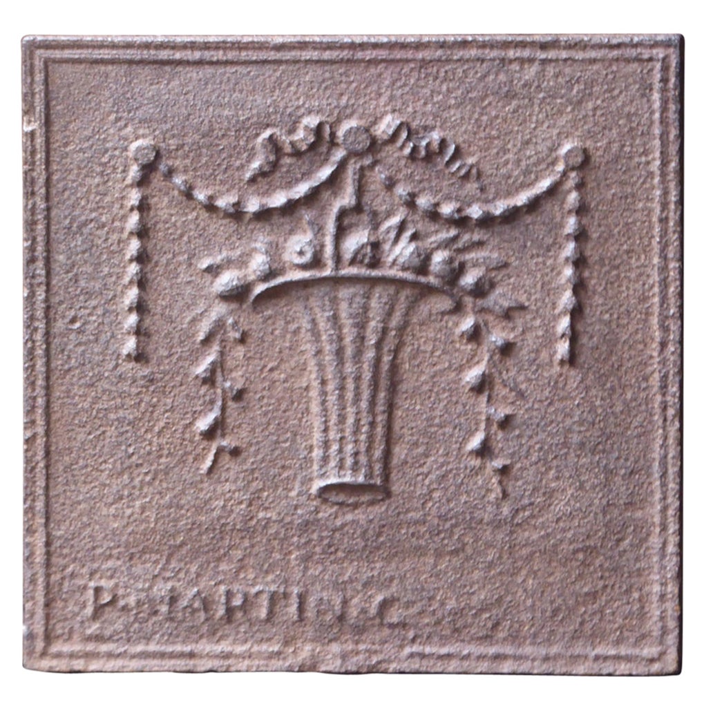 Antique French Neoclassical 'Flower Basket' Fireback, 19th Century For