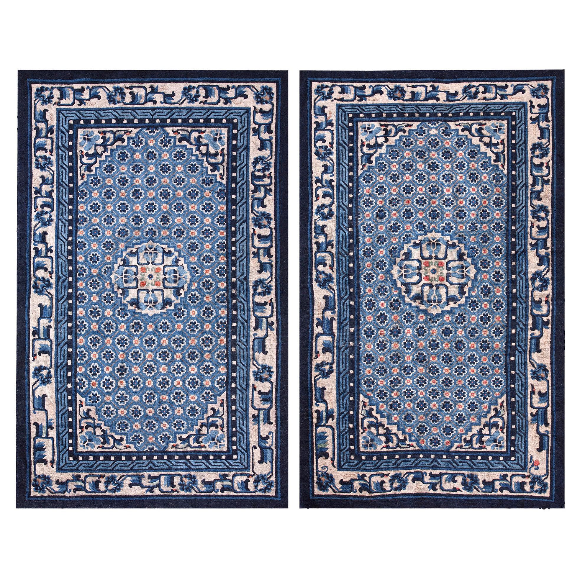 Early 20th Century Pair of  Chinese Peking carpets ( 3'2" x 5'2" - 97 x 158 ) For Sale