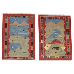 Colección Zabihi Folksy Conjunto de Alfombras Persas Souf Gabbeh Pictóricas