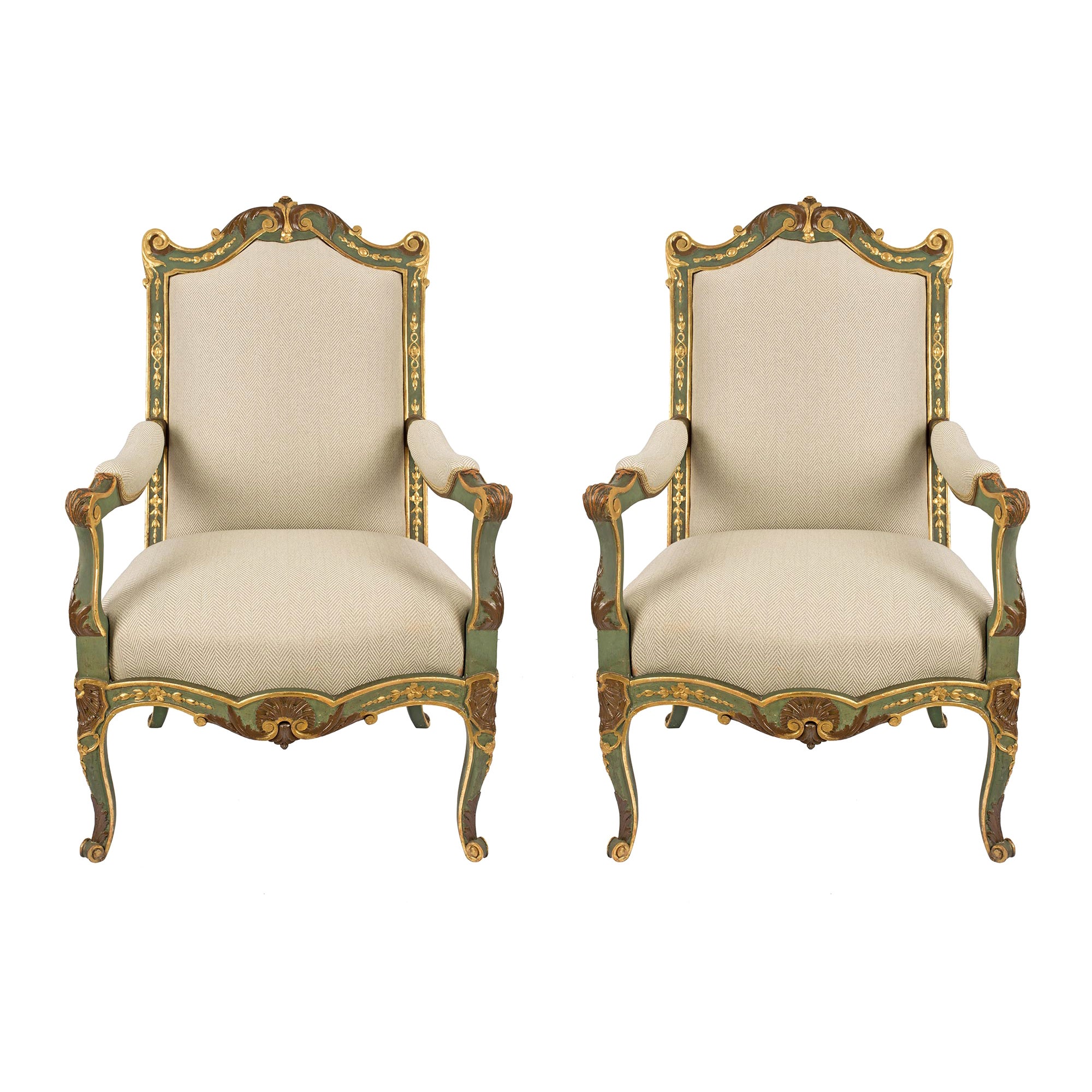 Pair of Country French Armchairs at 1stDibs