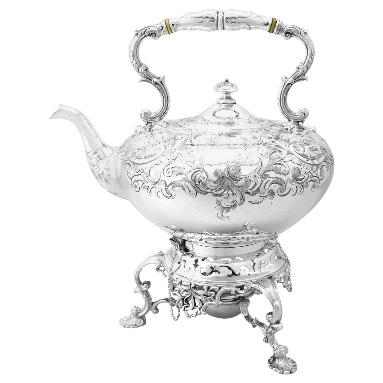Viktorianischer Spirituskessel aus Sterling Silber