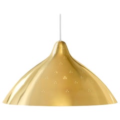 Lisa Johansson-Pape Large Polished Brass Perforated Metal Pendant