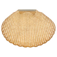 Shell Centerpiece Lucite and Rattan Christian Dior Style, France, 1970s