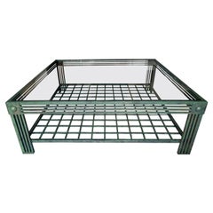  Steve Chase Verdigris and Bronze Metal Postmodern Custom Coffee Table