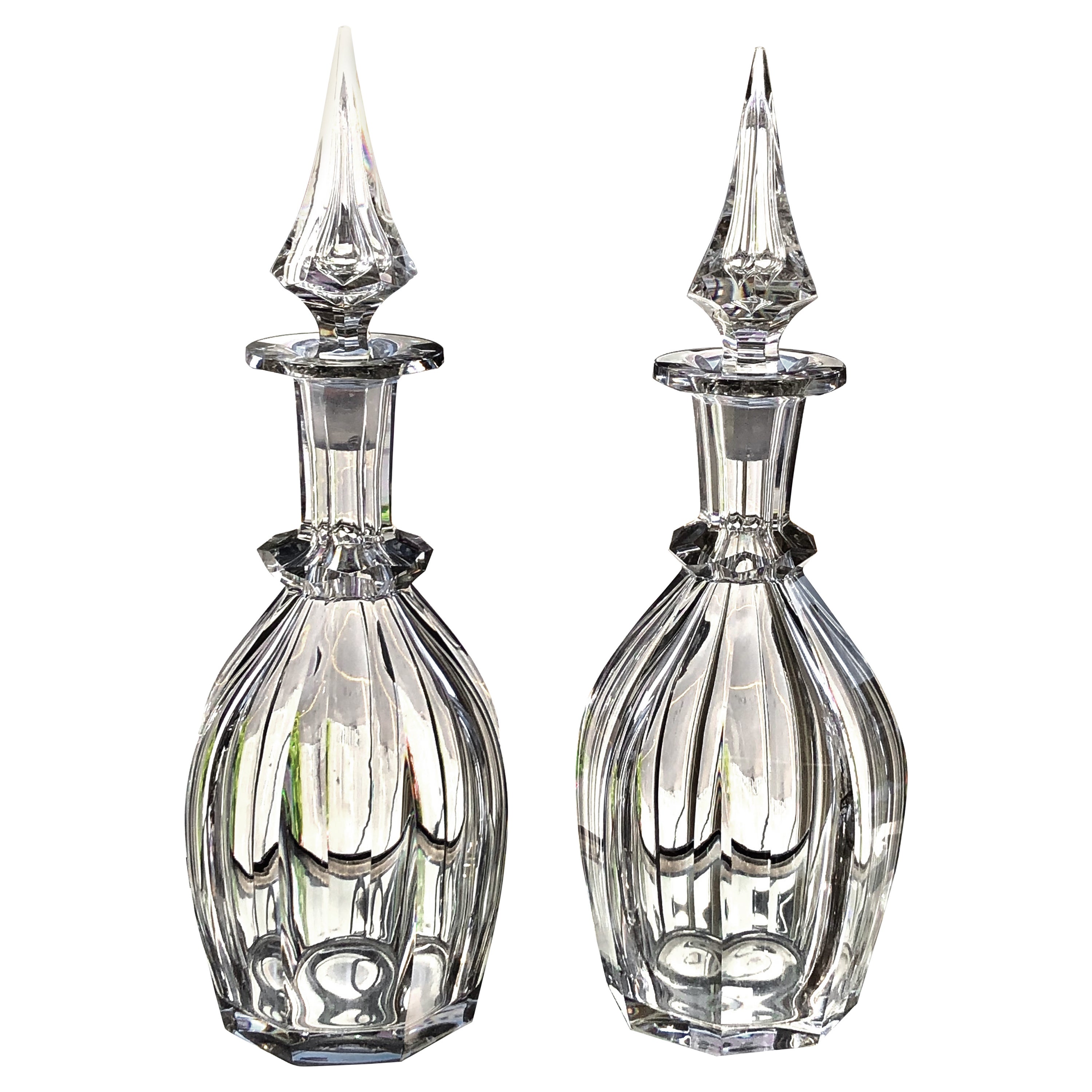 Pair of Monumental Cut Crystal Vases by Libbey For Sale at 1stDibs