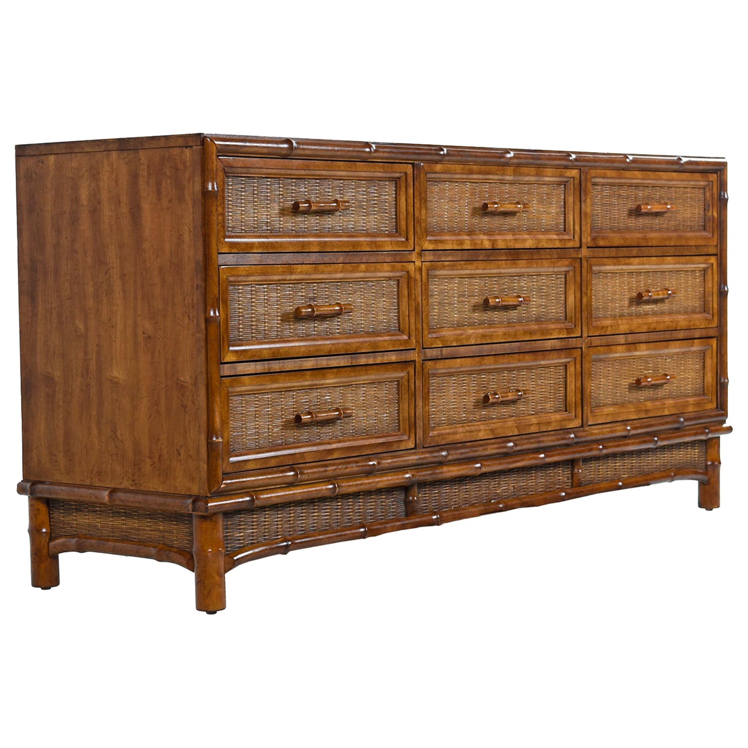 Vintage Ficks Reed Faux Bamboo Dresser at 1stDibs
