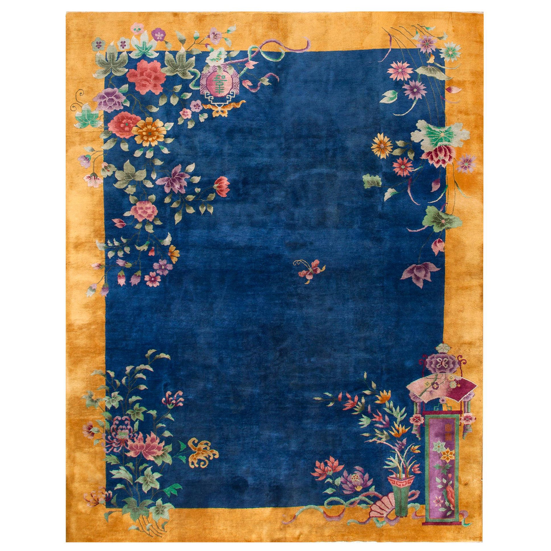 1920s Chinese Art Deco Carpet ( 8'9" x 11'4" - 267 x 345 ) For Sale