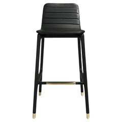 Morelato - Joyce Contemporary Stool in Ashwood and Leather