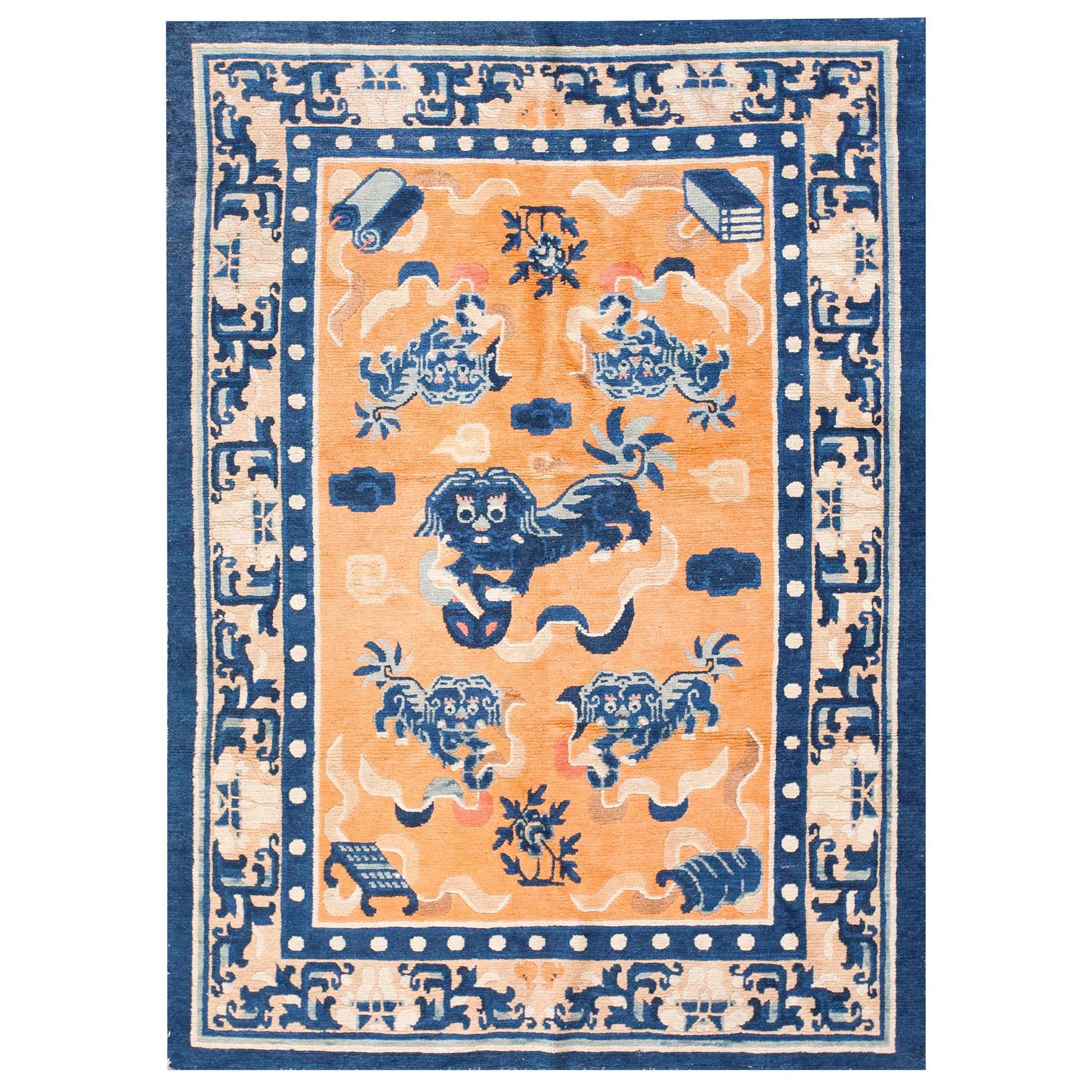 Late 19th Century Chinese Ningxia Carpet ( 4' 6" x 6' - 137 x 183 cm )