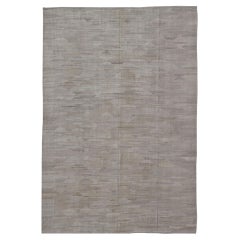 Large Modern Kilim in Neutral Cream with Free Flowing Design