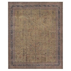 Antique Handwoven Wool Oushak Rug