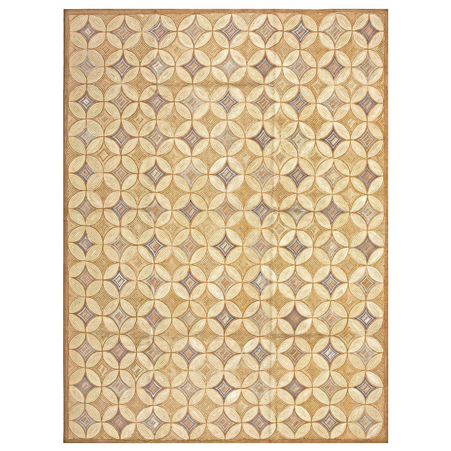 Contemporary Handmade Cotton Hooked Rug ( 8' x 10' - 244 x 305 cm ) For Sale