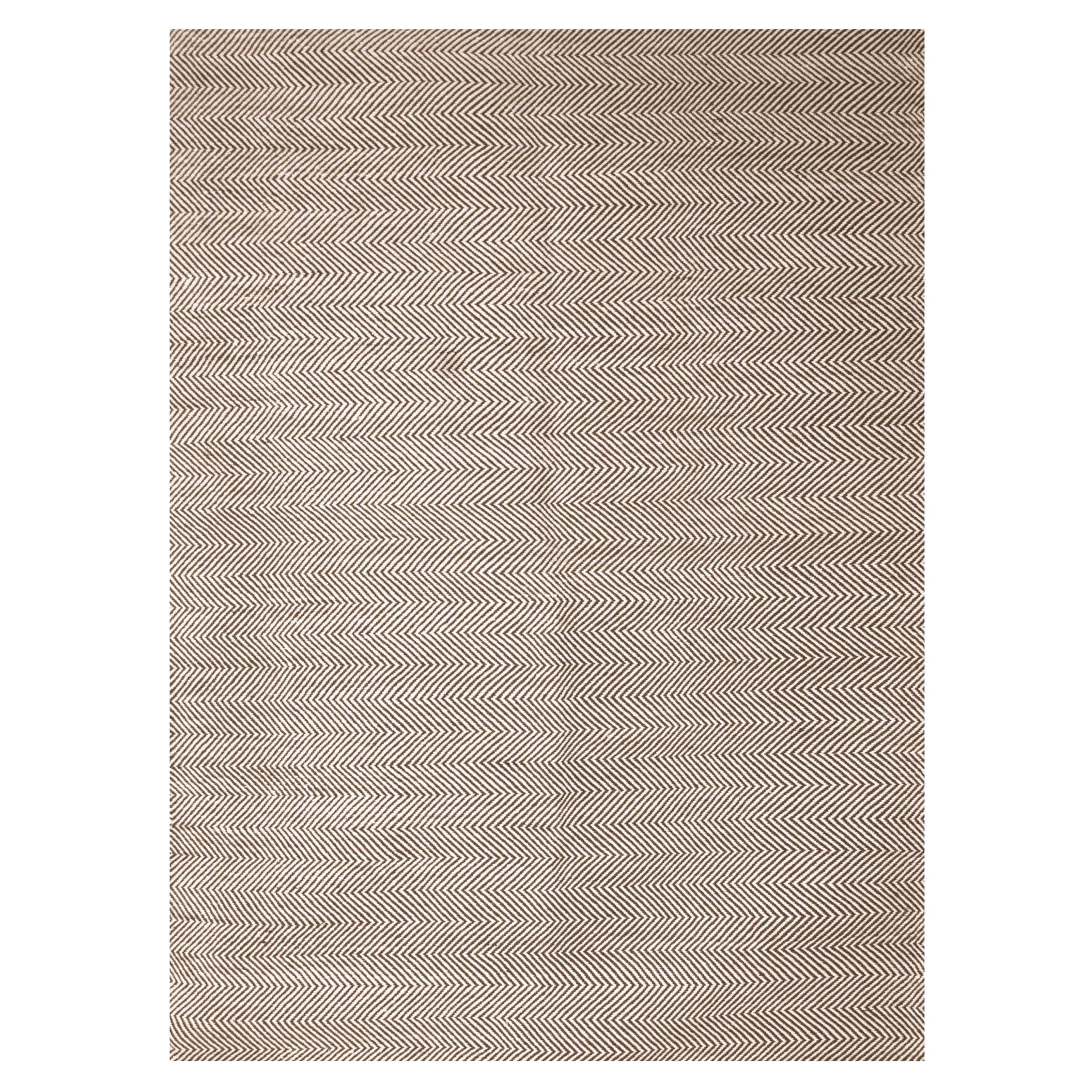 Modern Handwoven Flat-Weave Wool Paddle Dhurrie Rug in Beige White Spike Plain