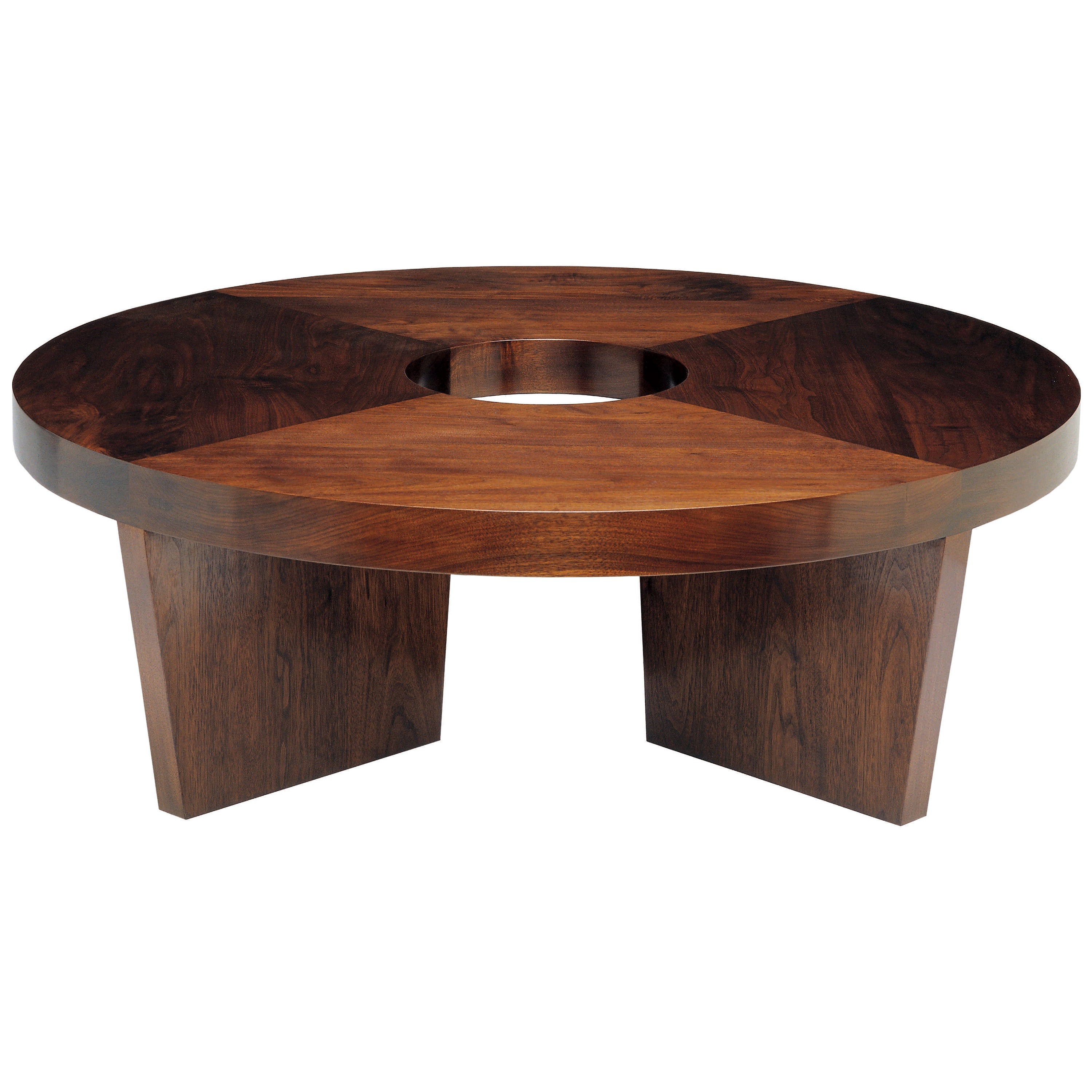 Peruvian Leather and Walnut Coffee Table For Sale at 1stDibs