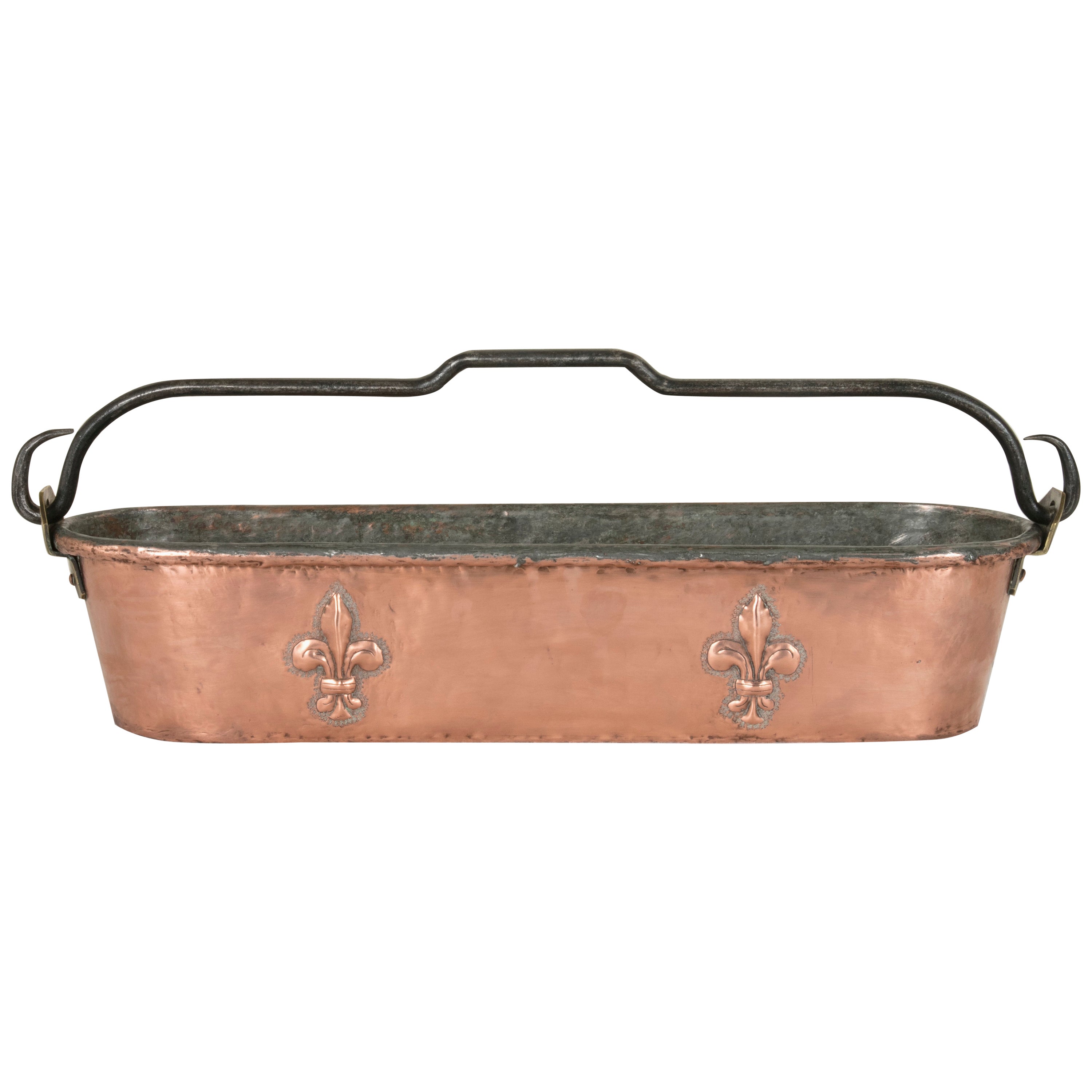 French Copper Fish Kettle Poissoniere, 19th Century at 1stDibs