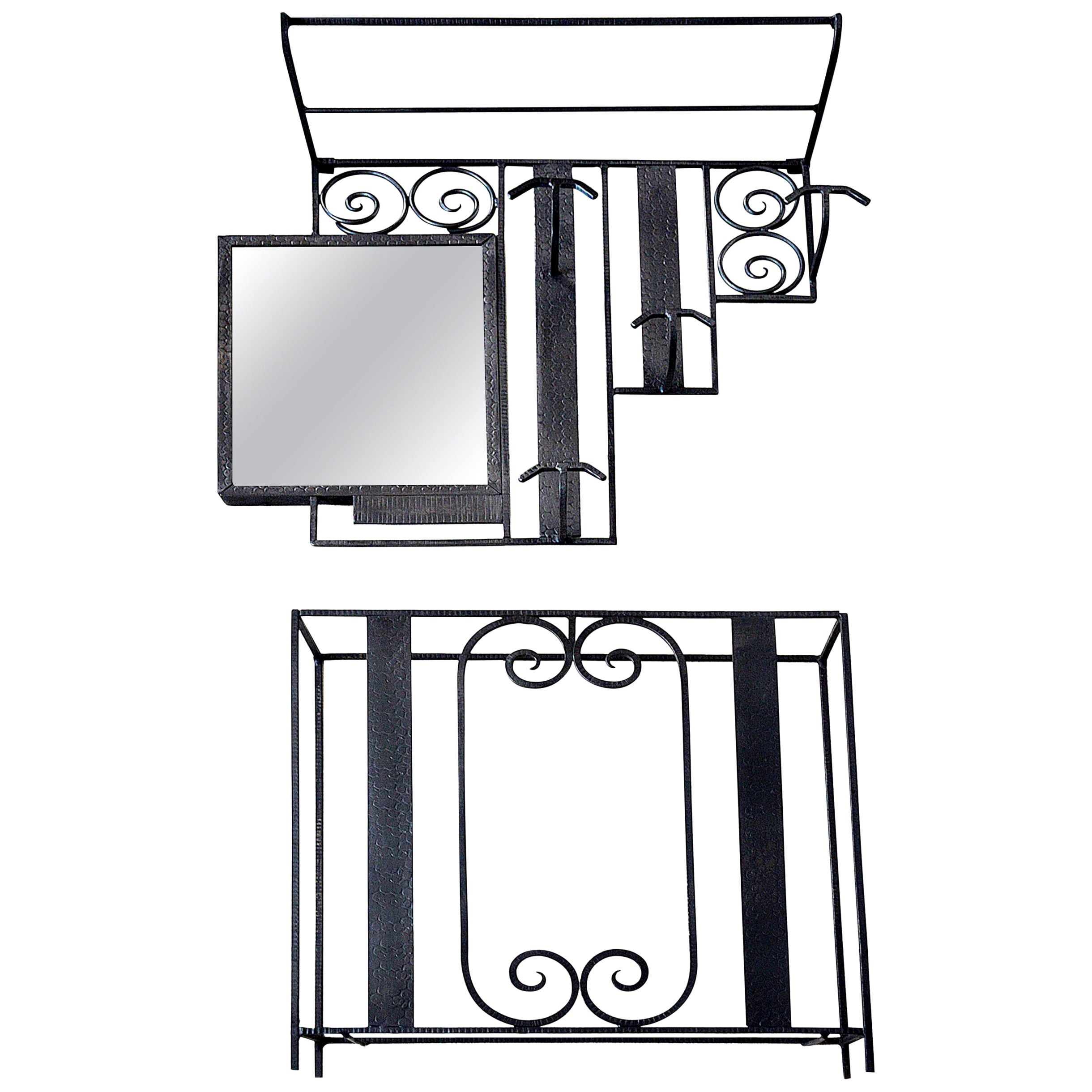 French Art Deco Wrought Iron Butterfly Umbrella Stand For Sale at 1stDibs