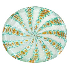 Fratelli Toso Murano Millefiori Flower Ribbons Italian Art Glass Decorative Bowl