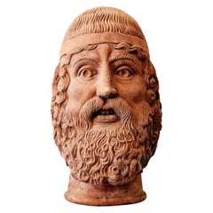 Tête en bronze de Riace du 20ème siècle - Vintage Terra Cotta Sculpture, Décor