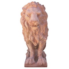 Estatuilla Leone Classico del siglo XX, decoración italiana en terracota