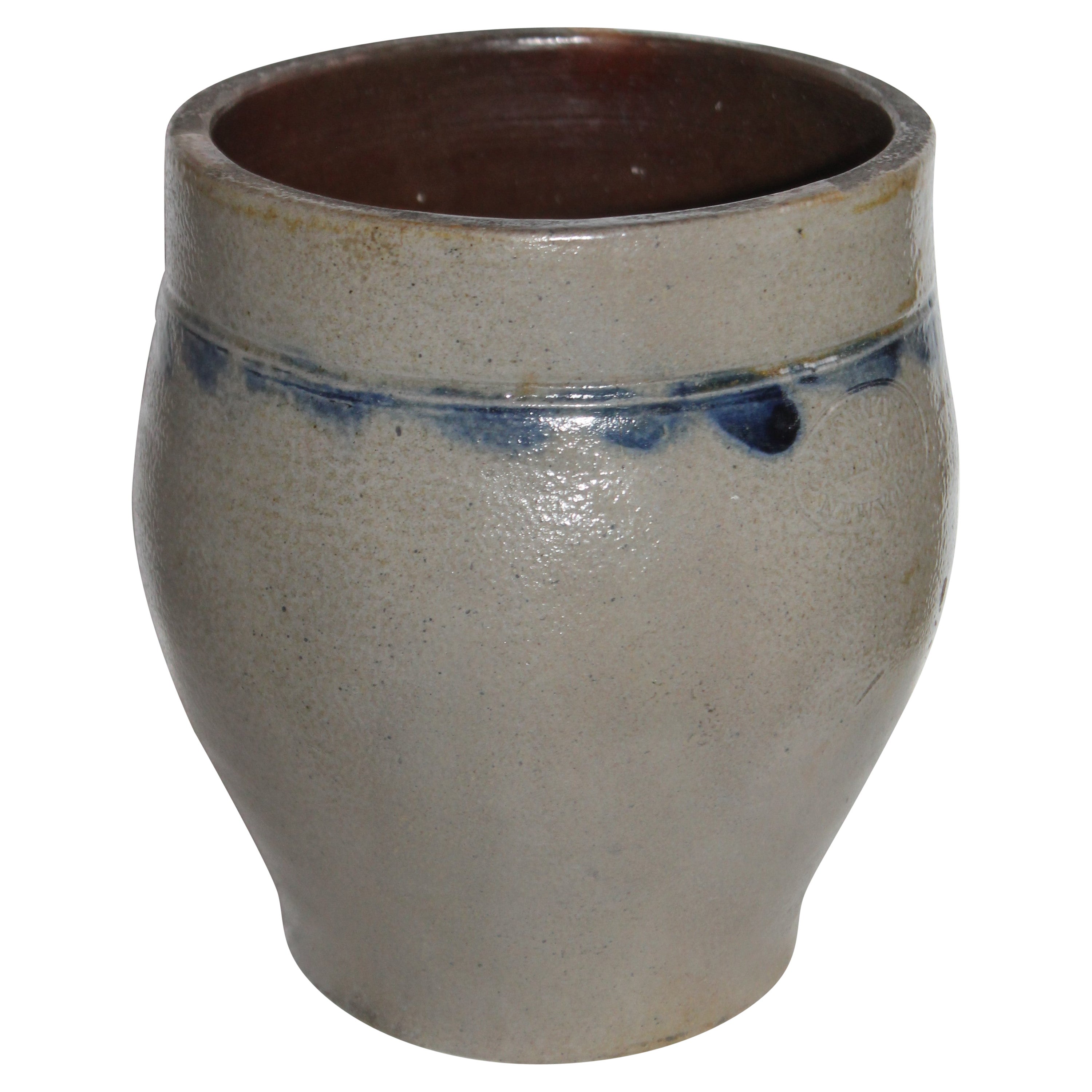 Antique Powell Bristol Stoneware Sugar Crock with Lid at 1stDibs