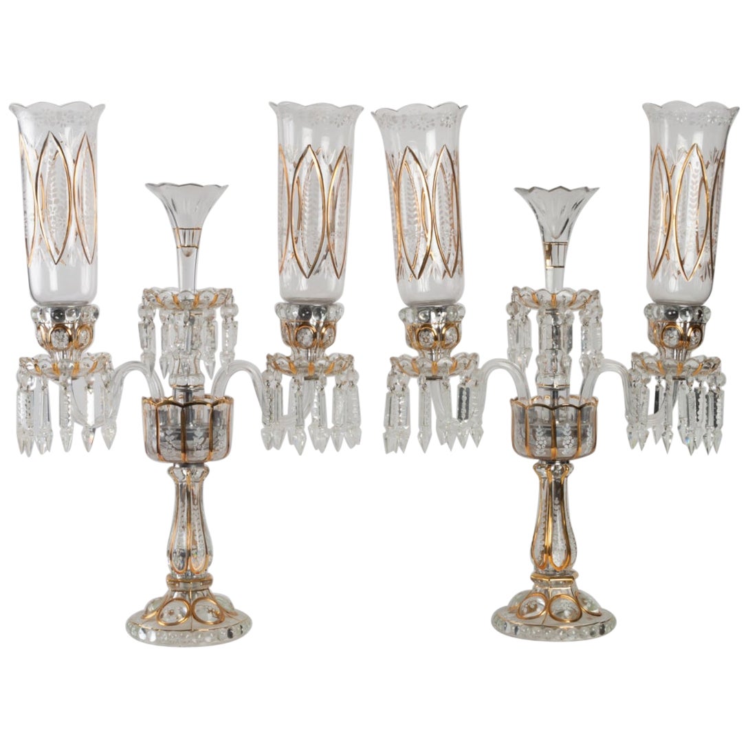 Pair of Baccarat Crystal Candelabra or Candelabrum, circa 1890s For Sale at 1stDibs